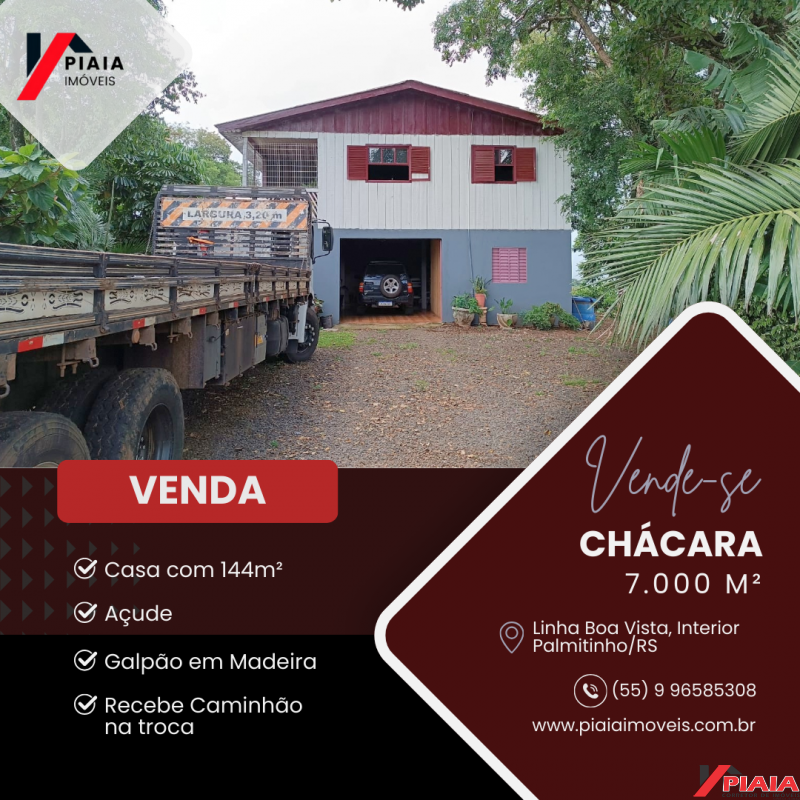 Chácara à Venda - 7.000m² com Possibilidade de Venda Fracionada - Palmitinho/RS